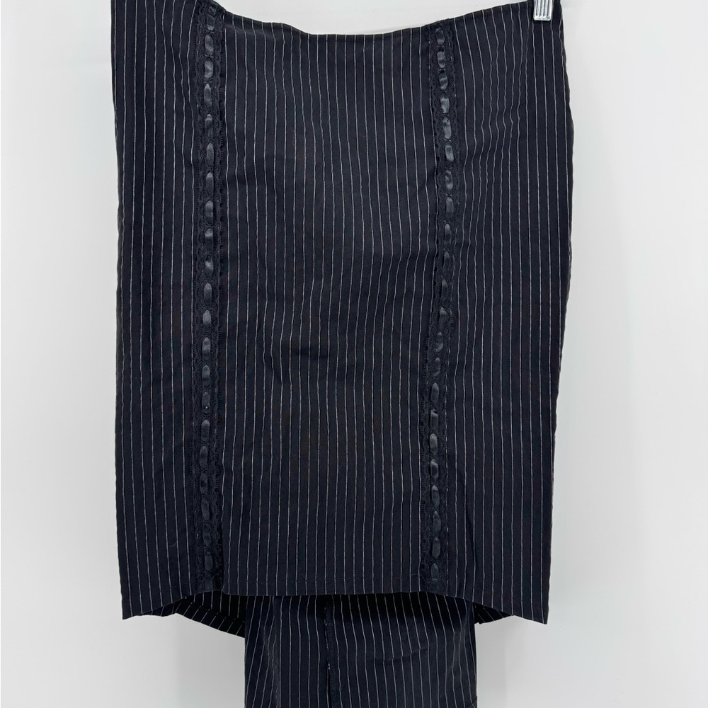 Lip Service Black Pinstripe A-Line Skirt